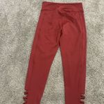 Yelete  Women's Red Leggings with Cutout Detail medium Photo 3