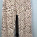 ZARA Orange Cream Crochet Knit Straight Leg Pull On High Waist Pants Size L Photo 0