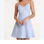 Lulus Lulu’s Dress Blue and White Shoreline Striped Sleeveless Skater Dress Size XL Photo 2