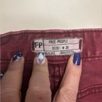Free People  Burgundy Back Zipper Skinny Jeans Size 28 Grunge Goth Photo 6