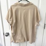 White Stag  beige button down collared shirt sleeve shirt textured crepe 3X Photo 1