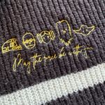 Star Wars  May The Force Be With You Black and White Striped Women's Sweater sz M Photo 4