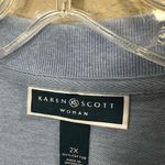 Karen Scott  Women's 2XL Slate Blue Short Sleeve Polo Shirt Casual Photo 3