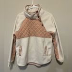 Abercrombie & Fitch  Asymmetrical Snap Fleece Pullover White Blush Pink Size M Photo 0