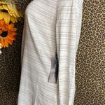 Doe & Rae ✅3/$30✅NWT  Cream Striped Long Sleeve Side Ruched & Tie Top | LARGE | Photo 6