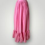 Alamour The Label Cellina Pink Maxi Dress Small Deep V Bow Strap Tiered‎ Photo 4
