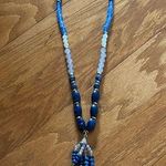 Beaded Adjustable Long Necklace Super Cute Blue Photo 0