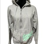 Hanes Grey Hoodie With Aqua EveryDay Graphic on Pocket Medium Photo 0
