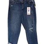 Celebrity Pink SZ 20 The Bestie Girlfriend Jeans Cuffed Distressed Mid-Rise Blue Photo 0