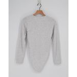 ZARA NEW  Long Sleeve Bodysuit Heather Grey Women L Cotton Jersey Snap Fitted Top Photo 1