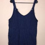 American Eagle Women’s Blue White Pinstripe Lightweight Denim Shortalls Romper Photo 0