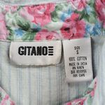 VTG Gitano Womens Top S Chambray Floral Button Up Crop Tie Western Rodeo 90s Blue Photo 1
