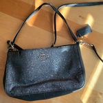 Coach Top Handle Pouch with Star Glitter in Mindnight Blue Crossgrain Leather Photo 1