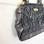 Betsey Johnson Vintage Genuine Leather black ruffle shoulder bag Photo 1