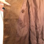 Vintage Style Brown 100% Leather Sundance Distressed Pea Coat Size PS Photo 11