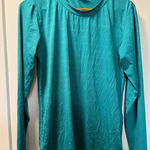 Zyia  Activewear‎ Teal Blue Green Mesh Long Sleeve T-Shirt Workout Lightweight L Photo 0