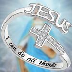 Stainless Steel Silver Engraved Ring “I can do all things” Adjustable Ring S 7 Photo 6
