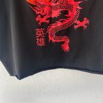 SheIn black red dragon cropped tank top shirt Photo 2