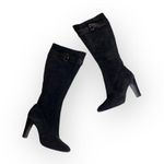 Michael Kors ♔ Croc Embossed Buckled Tall Heeled Boots Boot ♔ Black Suede ♔ 6M ♔ Photo 11