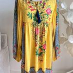 Farm Rio  Lorena Patchwork Floral Yellow Bohemian Tunic Dress Photo 1