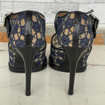 Carven Mesh and Lace open toe heels size 37/7 Blue Photo 5