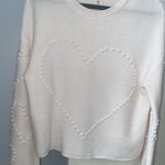Jessica Simpson  Viral Heart Stitch Sweater, white size M Photo 0