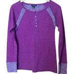 Lucky Brand  fuchsia waffle knit long sleeve Henley medium 753 Photo 0