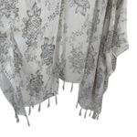 Natural Life Grey White Floral Kimono Wrap Shawl Boho Womens One Size Photo 2