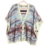 Lucky Brand intarsia button up poncho Photo 0