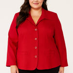 Executive Collection Vintage Hot Red Textured Conventional Boyfriend Blazer 20W Photo 0
