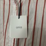 ONIA  Spanish Red Marie Dress Red & Metallic Stipe NEW Photo 4