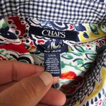 CHAPS  Red & Blue Paisley No Iron Button Down Size Large Photo 5