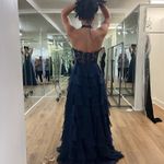 Sherri Hill  Navy Blue Prom Dress Long Photo 1
