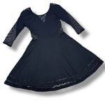 Free People To The Point Lace Cutouts Stretch Skater Dress Black Small Gothic Photo 13