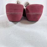 White Mountain  Womens 7.5 Red Faux Fur Leather Suede Mule Boho Country Cottage Photo 4