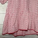 ZARA • Basic • Mini Dress • XS • Red & White • Embroidered Floral • Ruched Dress Photo 10