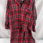 Victoria's Secret  Red Black Plaid 2 Piece Pajama Set Size XL Photo 0