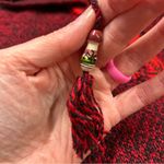 Tejidos Quiro 100% Alpaca Sweater Red Black Hoodie Hooded Made in Peru Tassels Photo 5