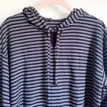 Hollister Must have collection Navy Striped Waffle Knit Hoodie Photo 5