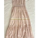 Venus Striped Strapless Embroidered Maxi Dress Metallic Boho Women’s Large Photo 2