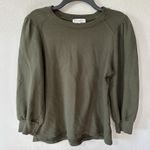 Michael Stars Michael‎ Stars Olive Green Sweatshirt Size XS Crewneck Long Puff Sleeves Sweater Photo 0