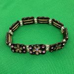 Pretty Hippie Flower‎ Bracelet Pink Rhinestone Stretch Costume Jewelry Photo 0