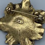 Lia Sophia Vtg Enameled Flower Brooch Pin with Bumble Bee Simulated Pearl Center Photo 3