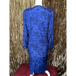 VTG Vintage 2 Piece Skirt Set Indigo Blue Floral Pattern Size 8 Photo 2