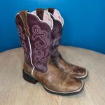 Ariat  Quickdraw Badlands Western Boots Square Toe Pink Purple Women’s Size 6.5 Photo 0