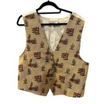 Vintage 90's Brittany Nicole II Cactus Western Women's Vest Casual Tapestry Brown Size 20W Photo 0