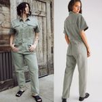 Free People NEW  Marci Short Sleeve Coverall Jumpsuit in Washed Army Green Y2K Sm Photo 8