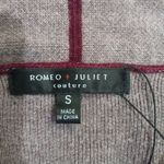 Romeo + Juliet Couture burgundy and tan drape front cardigan sweater, size S Photo 2