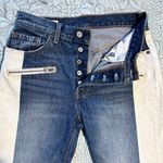 Levi's LEVI’S Premium Moto Color Block Crop Raw Edge Button Fly Jeans Sz 27/28🧡 Photo 4
