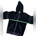 Juicy Couture Vintage Y2K  Black Velour Puff Sleeve Zip Hoodie – Size S Photo 1